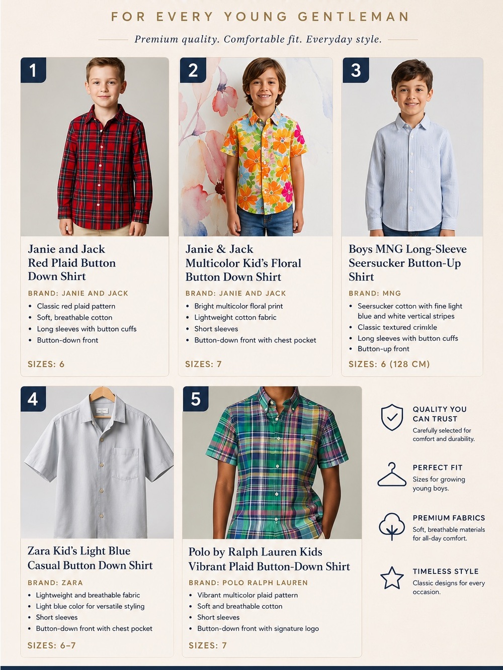 Pick the shirt for your young Gentleman!